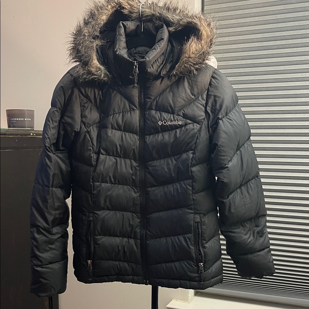 Columbia Black Jacket with Blue Accent